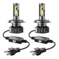 LFJNET 2PCS Mini Car LED Headlight Bulb H1 H7 H8/H9/H11 9005/HB3 9006/HB4 H4/HB2/9003 Hi/Lo 72W 10000LM 6000K Car Headlamp H4/HB2/9003 Hi/Lo