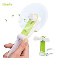 AUDIIOO Mini Handheld Fan USB Rechargeable - Portable Folding Fan Pocket Size Little Fan Lightweight Quiet Personal Fan 2 Adjustable Wind Speed for Office Home Workplace Travel Bus Subway (Green)