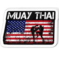 Uitee Store Cool Sticker (3 pcs/Pack, 3x4 inch) Muay Thai Team American Flag Independence Day Patriotic 4th of July USA Perfect for Water Bottle,Laptop,Phone, Extra Durable Vinyl Decal
