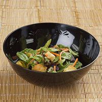Efavormart 20 Pcs - Black Round 32oz Disposable Plastic Salad Bowl Tableware For Wedding Banquet Event Party Decoration