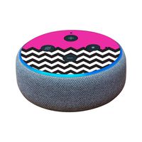 MightySkins Skin Compatible with Amazon Echo Dot (3rd Gen) - Hot Pink Chevron | Protective, Durable, and Unique Vinyl Decal Wrap Cover | Easy to Apply, Remove, and Change Styles | Made in The USA