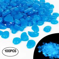 Oubest Fish Tank Rocks Glow Blue/Glow in The Dark Pebbles for Garden/Fish Tank/Aquarium/Plant Pots/Bonsai Walkway/Driveway 100pcs
