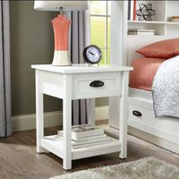 Better Homes and Gardens Lafayette Night Stand, White Finish | Open Shelf Provides Additional Storage
