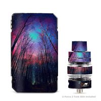 IT'S A SKIN Decal Vinyl Wrap for VooPoo Drag 2 V2 & UForce T2 Tank Vape Sticker Sleeve Cover/Galaxy Sky Through Trees Forest