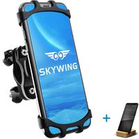 SKYWING [Quick Release] Bike Phone Mount, 360° Adjustable Bicycle Phone Holder, Detachable Motorcycle Handlebar Mount. Black