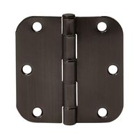AmazonBasics Rounded 3.5 Inch x 3.5 Inch Door Hinges, 18 Pack, Oil Rubbed Bronze
