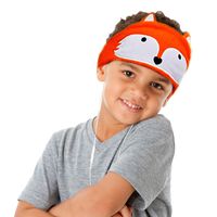 CHOKMAX Kids Headphones, Volume Limiting with Ultra Thin Adjustable Speakers Soft Children Fleece Headband Toddler Headphones for Home and Travel - Orange Fox