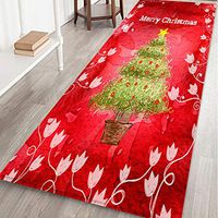 Cliramer Christmas Reindeer, Xmas Tree,Stocks Floor Runner Area Rugs Non-Slip Floor Mat Doormats Living Room Bedroom 15.75x47.24inch (F)