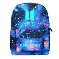 NUOFENG Kpop BTS Backpack Bangtan Boys Starry Sky Luminous Satchel Schoolbag Casual Daypack Laptop Bags (1.1 Blue)