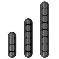 3-Piece Adhesive Cable Clips Cord Management Organizer for Power Cords, Charging Cables and Mouse & Keyboard Cables, 3/5/7 Slots for Office, Desk, Wall