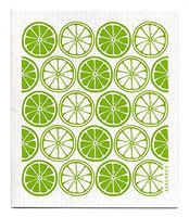 Trendy Tripper Swedish Dishcloth Sponge Cloth - Citrus Lemon or Lime or Orange Slices (Green)