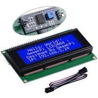 GeeekPi LCD 2004 Module with I2C Interface Adapter Blue Backlight 2004 20x4 LCD Module Shield for Raspberry Pi Arduino Uno