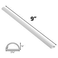 D-Line Short (9 Inch Medium Size) Cable Concealer On-Wall Cord Cover | Popular Wire Hider for TV or Component Cables | White