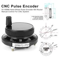 6 Terminal Manual Pulse Encoder,IP54 Aviation Aluminum Rotary Knob Encoder ,100 Stop Positions CNC Mill Router Control System Electronic Hand Wheel