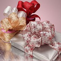 Krafty Klassics 1 Roll of Snowflake Satin Ribbon (2 1/2" Width x 10 Yds) (Gold)