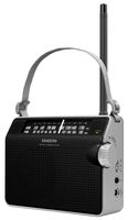 Sangean Compact Portable AM/FM Radio with Built-in Speaker, Earphone Jack, LED Tuning Indicator & Carry Strap