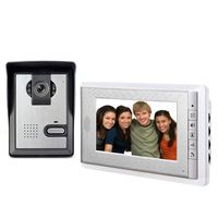 AMOCAM Wired Video Intercom Doorbell System 7 Inches LCD Monitor Video Door Phone Bell Kits support Monitoring,Unlock,Dual-way Door Intercom for villa Home Security Systems 1-IR Camera 1-Color Screen