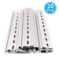Erayco 20 Pieces DIN Rail Slotted Aluminum RoHS 7.5" Inches Long 35mm Wide 7.5mm High
