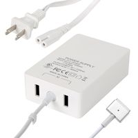 Replacement MacBook Pro Charger 60W Connector AC Power Adapter with 2 USB Port Compatible with Magsafe 2 T Shape MacBook Pro/Air with 11&13-inch Display -After Late 2012