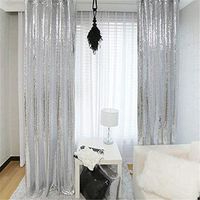 TRLYC 3Ft7Ft Silver Sequin Backdrop/Curtain For Wedding And Party