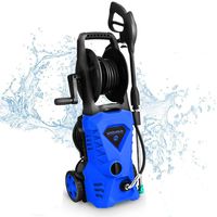 WHOLESUN 3000PSI Electric Pressure Washer 1.8GPM 1600W Power Washer with Hose Reel and Brush Blue
