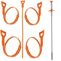 Drain Clog Remover 85CM Lengthen, 6 PCS Drain Remover Hair Drain Clog Remover Cleaning Tool, Drain Relief Cleaner Tool for Kitchen Sink Bathroom Tub Toilet Clogged Drains Dredge Pipe Sewers