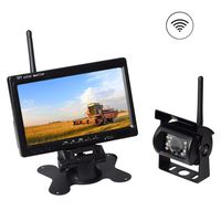 AKK Upgraded Wireless Rear View Camera with 7'' LCD Wireless Reversing Monitor Display for Waste Truck, Crane, Bulldozer, Combine, Cotton Picker, Tractor, Excavator, Snow plow, Wireless Backup Camera
