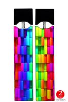 Vinyl Decal Stickers - Rainbow Bright Colors - Skin Wrap for Juul Vape (2 Pack)
