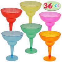 JOYIN 36 Packs Plastic Margarita Glasses Cups 12 oz Disposable Cinco De Mayo Fiesta Party Decoration for Fun Taco Party Supplies, Neon Cocktail Cups, Mexican Theme for Carnivals, Dia De Muertos