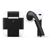 Protective Skin Wrap for Apple AirPods, Vinyl Sticker Cover Decal, Carbon Fiber Carbon Fibre Graphite