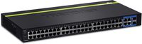 TRENDnet 48-Port 10/100 Mbps Web Smart Switch, Gigabit Uplink Ports, SFP, 17.6 Gbps Switching Capacity, Fanless, Rack Mountable, Lifetime Protection, TEG-2248WS
