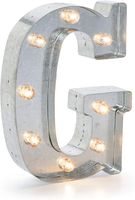 Darice Silver Metal Marquee Letter - G-9.87" Tall, Galvanized Finish