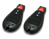 Pair of OEM Electronic Keyless Entry Remote Fobs FOBIK Compatible With Chrysler Dodge Jeep (FCC ID: IYZ-C01C)