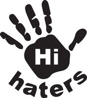 USCLIFESYLE Funny Hi Haters (Black) (Set of 2) Premium Waterproof Vinyl Decal Stickers for Laptop MacBook Phone Tablet Helmet Car Window Bumper Mug Tuber Cup Door Wall Decoration