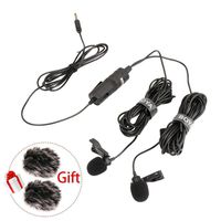 BOYA BY-M1DM 4m Dual-Head Lavalier Lapel Clip-on Microphone for iPhone Samsung OnePlus 7 Pro Smartphones Canon Nikon DSLR Cameras Camcorders Audio Recorder w 2 pcs Free Fur Windshield - Updated BY-M1