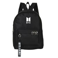 NUOFENG Kpop BTS Backpack Bangtan Boys Support Satchel Schoolbag Casual Daypack Laptop Bags (Black 1)