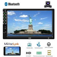 Liehuzhekeji Double Din 7'' Touch Screen Car Radio Stereo Receiver, Car MP5 Player Head Unit, Supports Bluetooth Android/iPhone Mirror Link FM Radio AUX TF/USB