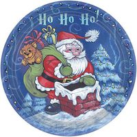 Hannah K. Christmas 20-Pack Santa Round Paper Plates, 10.25-Inch