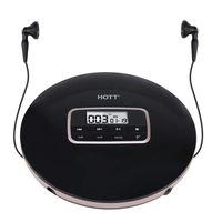 Portable CD Player for Car, Personal Compact CD Player with Stereo Earbuds/USB Power Cable/LCD Display, Anti-Skip Small CD Player, CD Music Player with Anti-Shock Function, Black