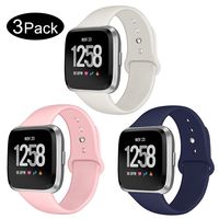 Kmasic Sport Band Compatible Versa/Versa Lite Edition 3 Pack, Soft Silicone Strap Replacement Wristband Compatible Versa Smart Fitness Watch, Large Small