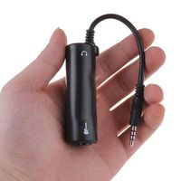 HIOTECH Generic Guitar Interface Adapter - Worked with Record / Tuning / Audio Processing Sofeware - With 1/4" Female Input Jack + 3.5mm Audio cable + 1/8" Female Headphone Jack for iPhone iPad iPod iOS Devices (Except iPhone 7)