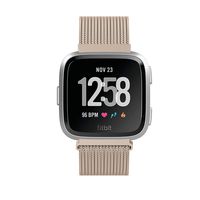 Yutior Metal Bands Compatible with Fitbit Versa 2 / Fitbit Versa Lite & SE/Fitbit Versa Smart Watch, Stainless Steel Metal Replacement Small Large for Women Men, Black, Champagne, Rose Gold, Silver