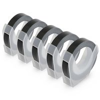 Suminey Compatible 520109 Embossing Tape Compatible with Dymo Organizer Xpress 12965, Office-Mate II 154000, White on Black, 3/8 in x 9.8 ft, 5roll