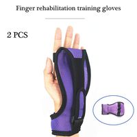 JJDD'G Fingers Support Training Brace, Stroke Rehab Arthritis Gloves, Thumb Wrist Injury Recovery Splint, Thumb & Wrist Splint Rehabilitation Arthritis Gloves for Stroke Hemiplegia Patient,Purple