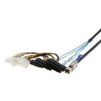 CableCreation 3.3FT Internal HD Mini SAS SFF-8644 to 4 x SFF-8482 Cable with SATA Power, 1M/ Black ...