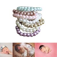 Pearl Bracelet, Choose from 7 Colors, Newborn Photography prop, Toddler, Child, Flower Girl, Adult (12-18 Months, Mauve)