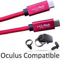 WiRoTech USB C 3.1 Gen2 SuperSpeed 10Gbps E-Marker chip Fastest Charging USB Cable, Oculus Quest Link Compatible (Red, 1 Foot)