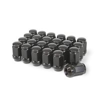 TC Sportline WH-LN1415138BK 24 pcs Black Bulge Acorn Wheel Lug Nuts 14x1.5 Closed End 1.38" Tall 3/4" Hex