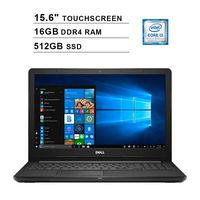 2019 Premium Dell Inspiron 15.6 Inch HD Touchscreen Display (Intel Core i3-7100U, 2.40GHz, 16GB DDR4 RAM, 512GB SSD, Intel HD Graphics 620, HDMI, Bluetooth, 802.11n, Windows 10)