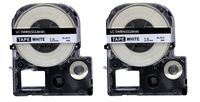 2PK Onirii Compatible Epson Labelworks Label Tape Cartridge LW-400 LW-500 LW-600 LC-5WBN9(LK-5WBN) Black On White Label Maker Tape Refill Cartridge 18mmx26.2ft